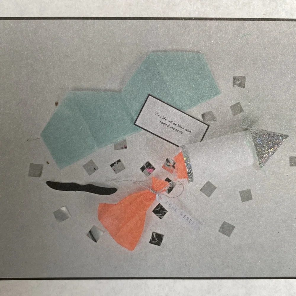 Confetti Rockets: 6 Rockets contain confetti, a hat, a fortune & a moustache